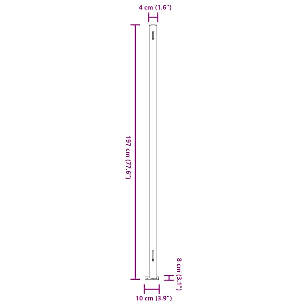 Seitenmarkise Ausziehbar 200x600 cm Rot
