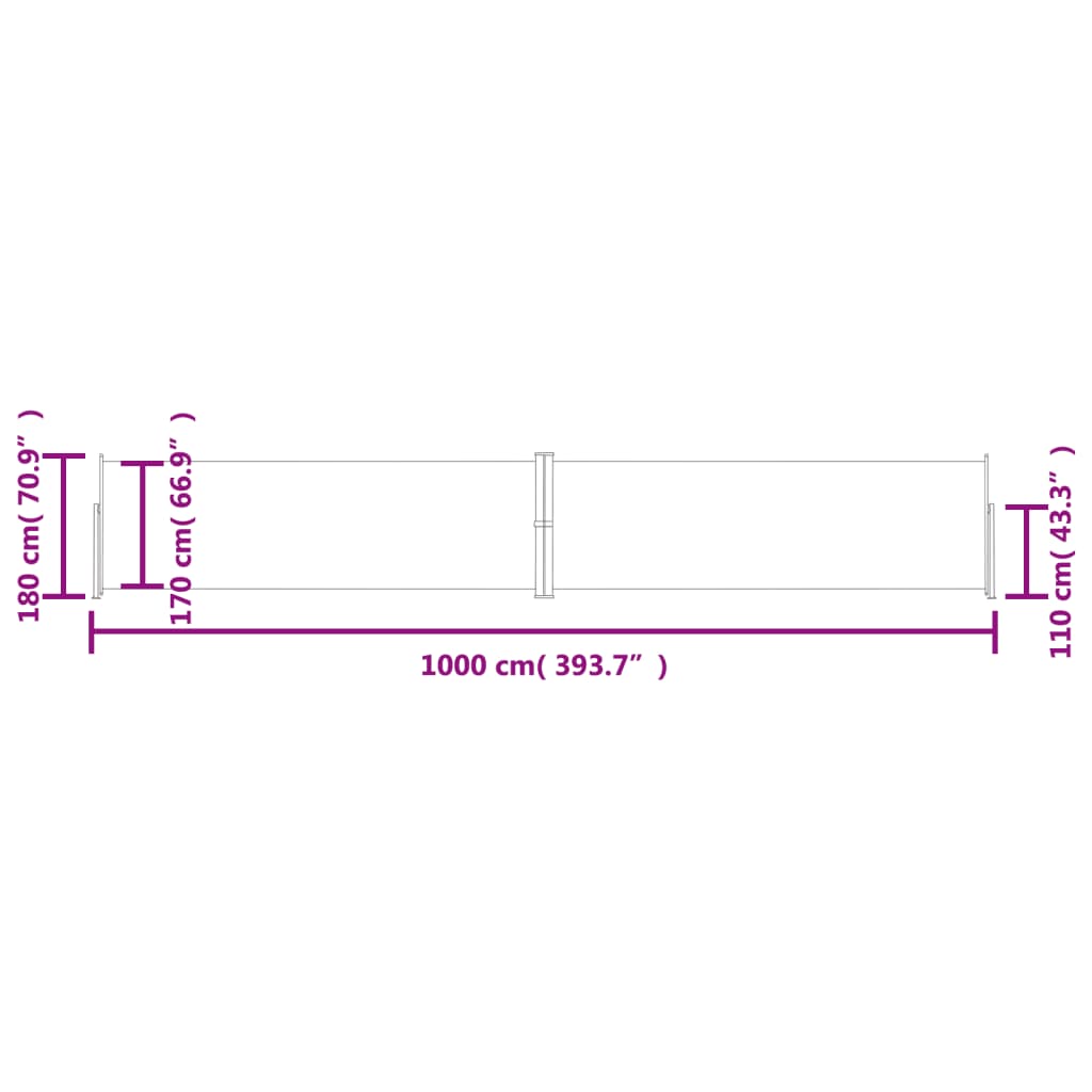 Seitenmarkise Ausziehbar Braun 180x1000 cm