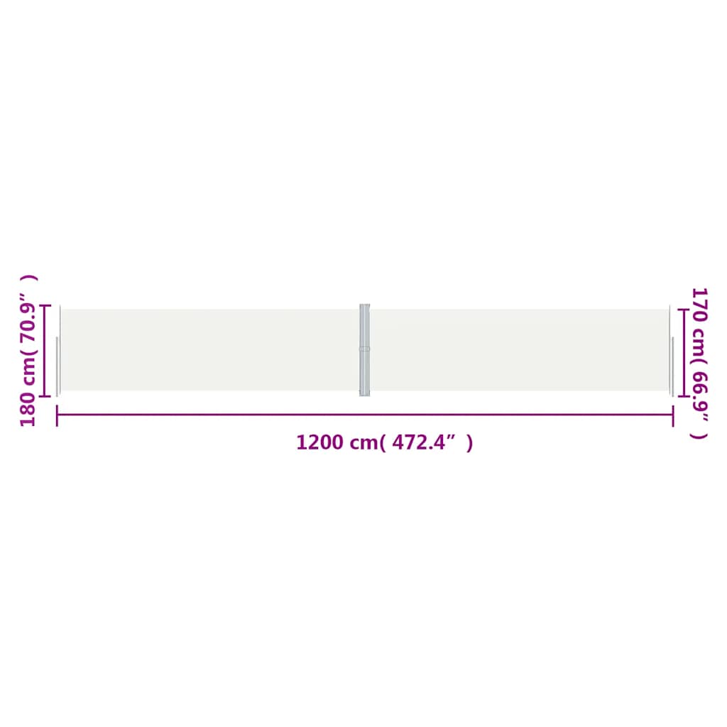 Seitenmarkise Ausziehbar Creme 180x1200 cm