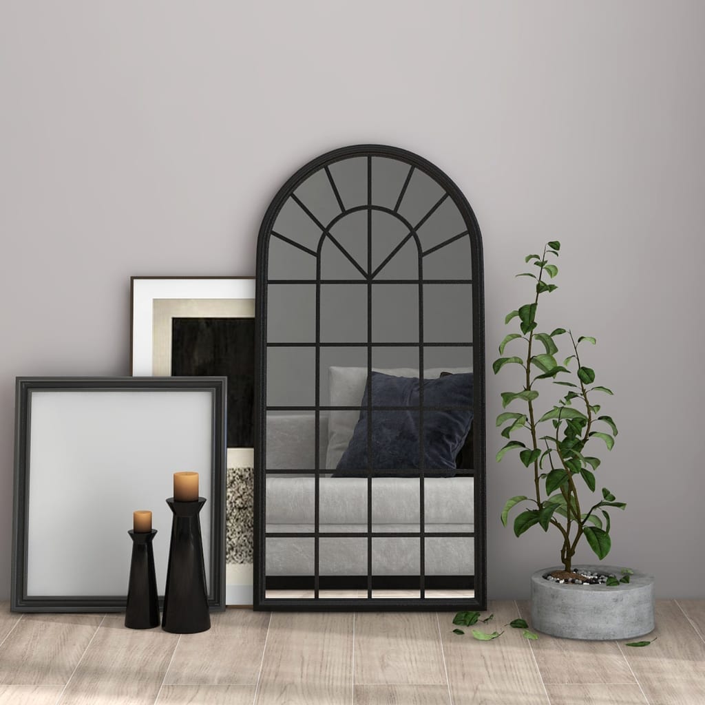 Miroir noir 90x45 cm en fer pour l'intérieur