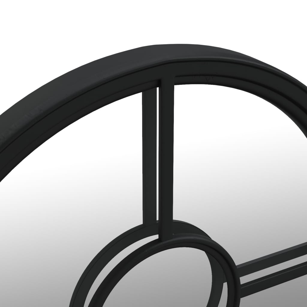 Miroir Noir 60x4 cm Fer Rond pour l'intérieur