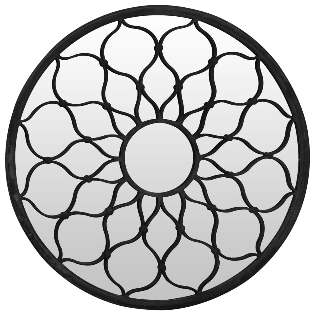 Miroir noir 60x3 cm fer rond pour intérieur