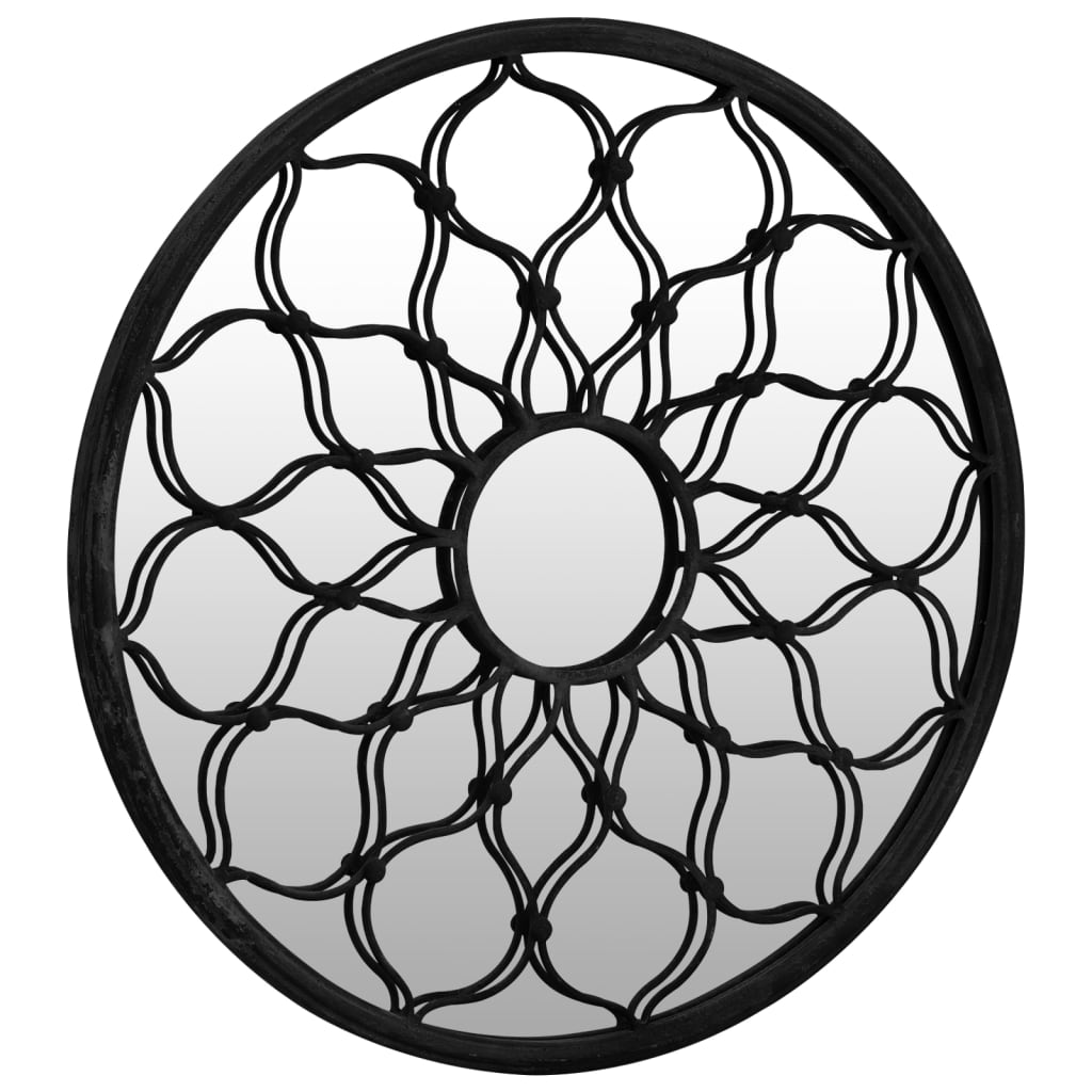 Miroir noir 60x3 cm fer rond pour intérieur