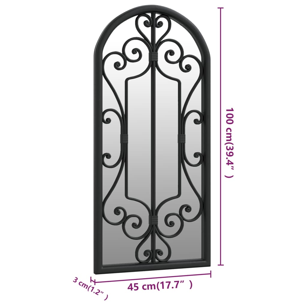 Mirror Black 100x45 cm Iron for indoor use