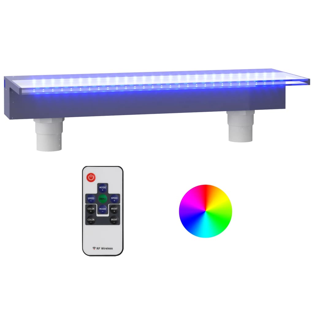 Chute d'eau avec LED RGB en acrylique 60 cm