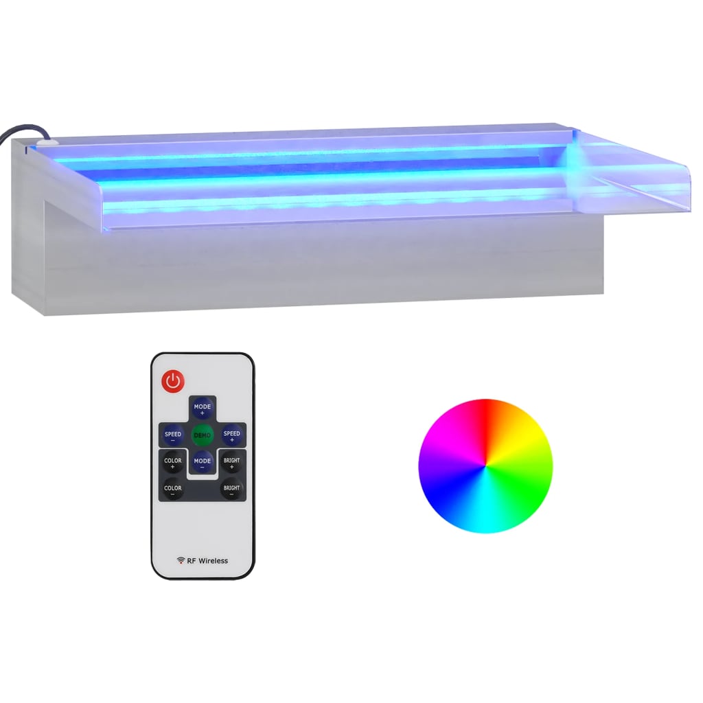 Élément cascade avec LED RGB en acier inoxydable 30 cm