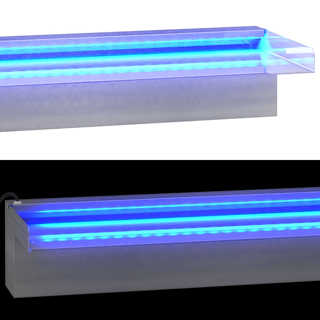 Lame d'eau avec LEDs RGB inox 90 cm