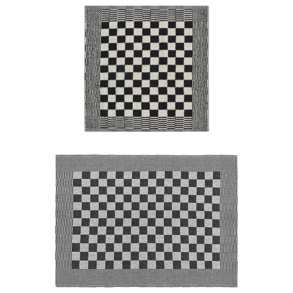 Lot de 20 serviettes Noir et Blanc Coton