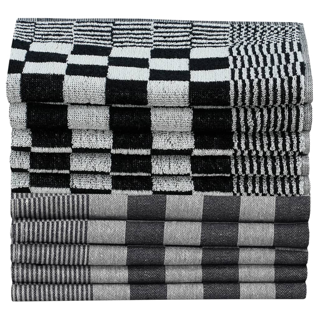 Lot de 20 serviettes Noir et Blanc Coton
