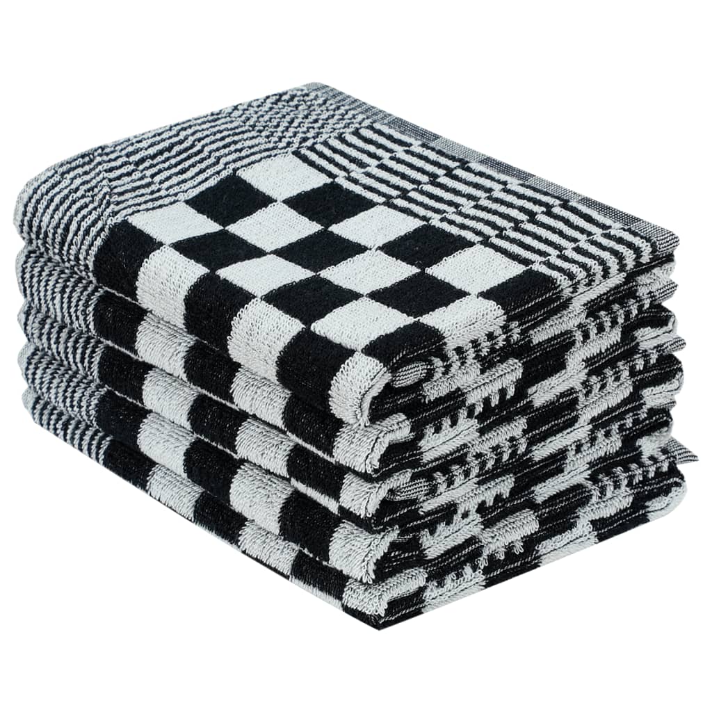 Lot de 20 serviettes Noir et Blanc Coton