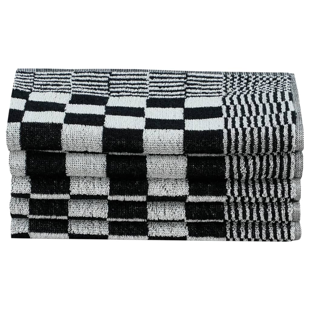 Lot de 20 serviettes Noir et Blanc Coton