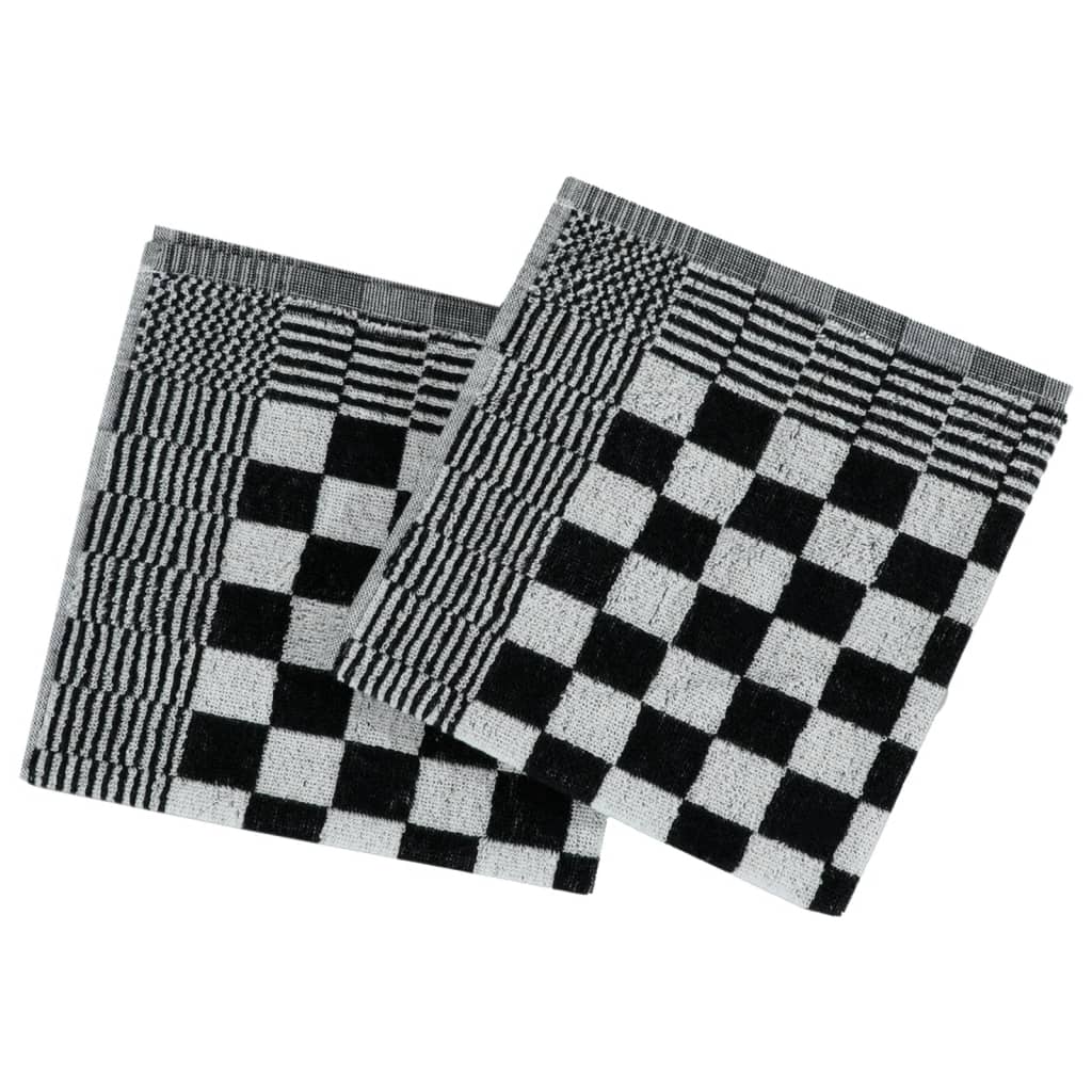 Lot de 20 serviettes Noir et Blanc Coton