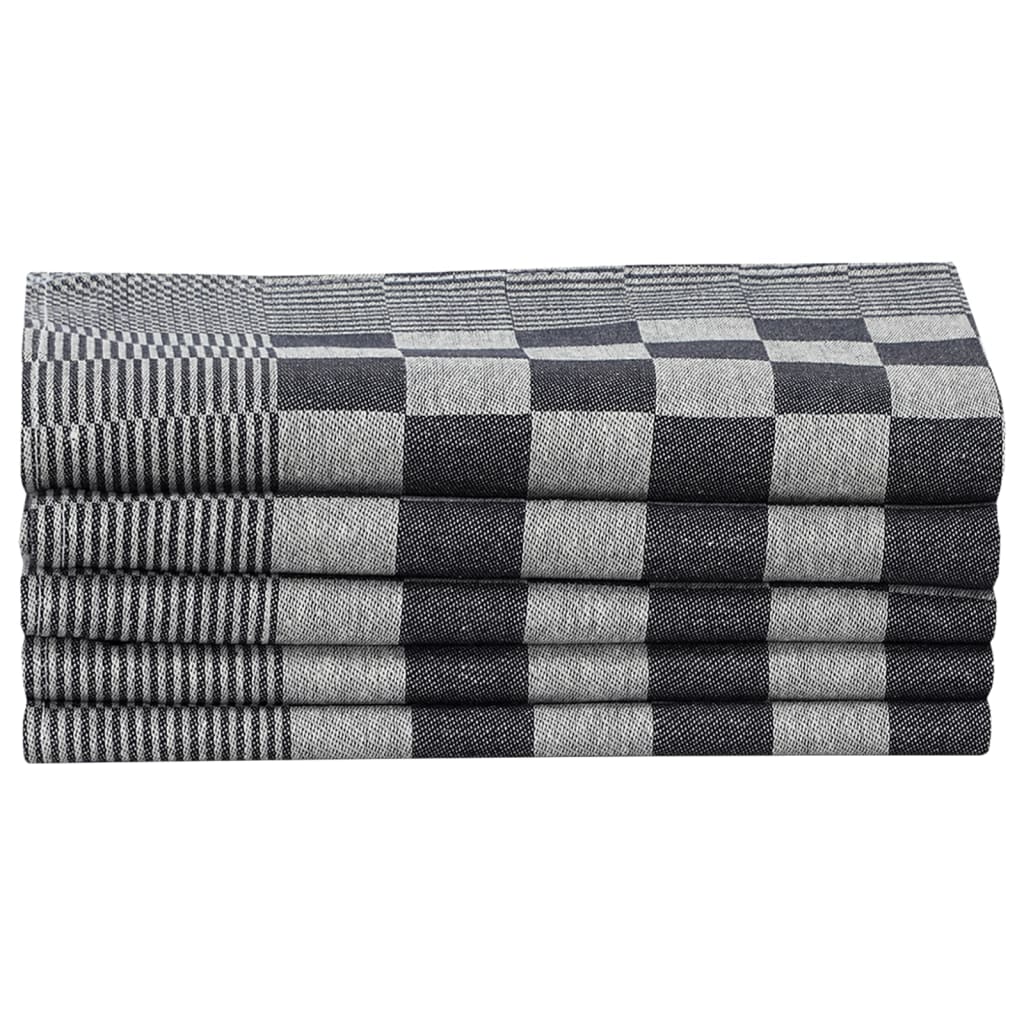 50-piece Towel Set Black and White Cotton