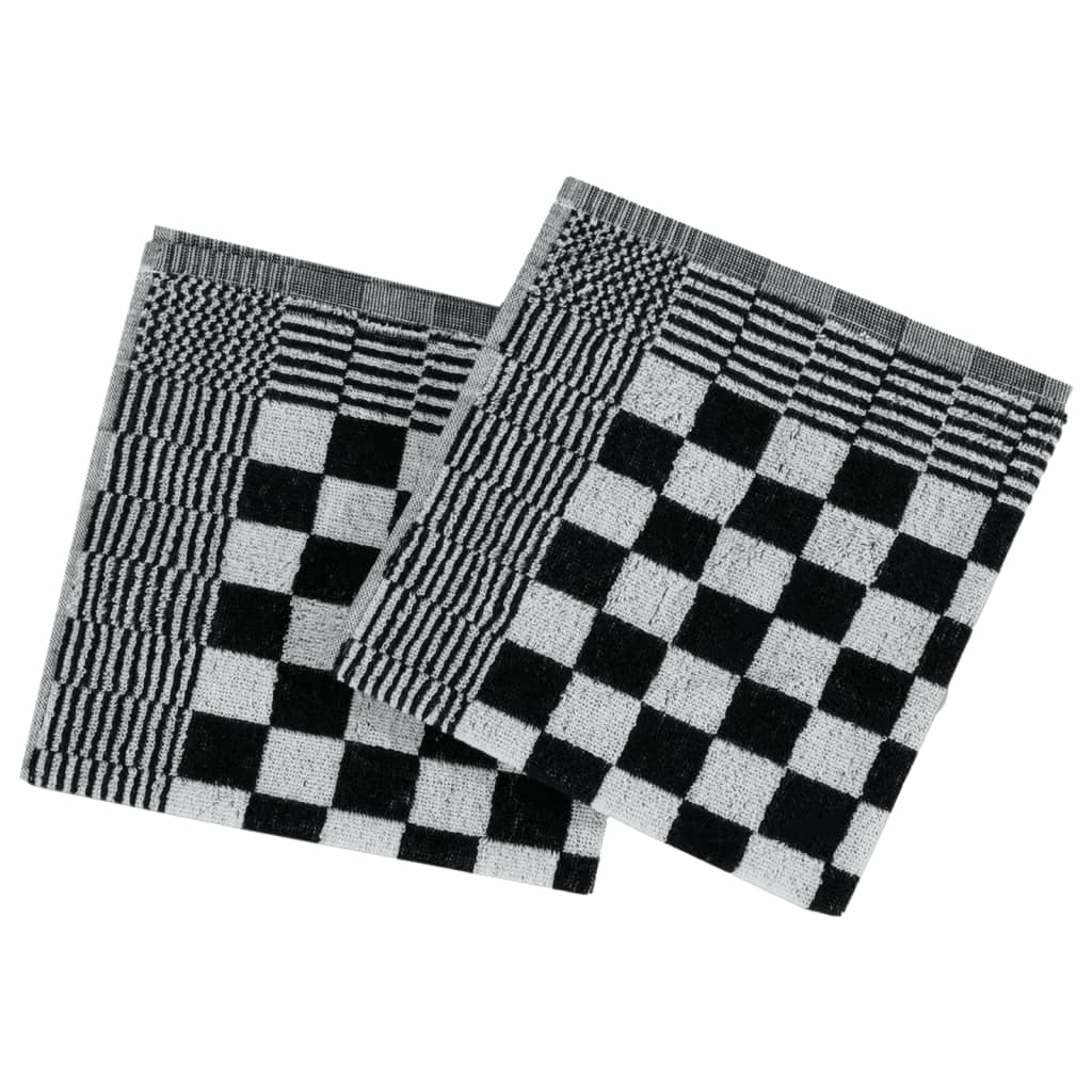 50-piece Towel Set Black and White Cotton