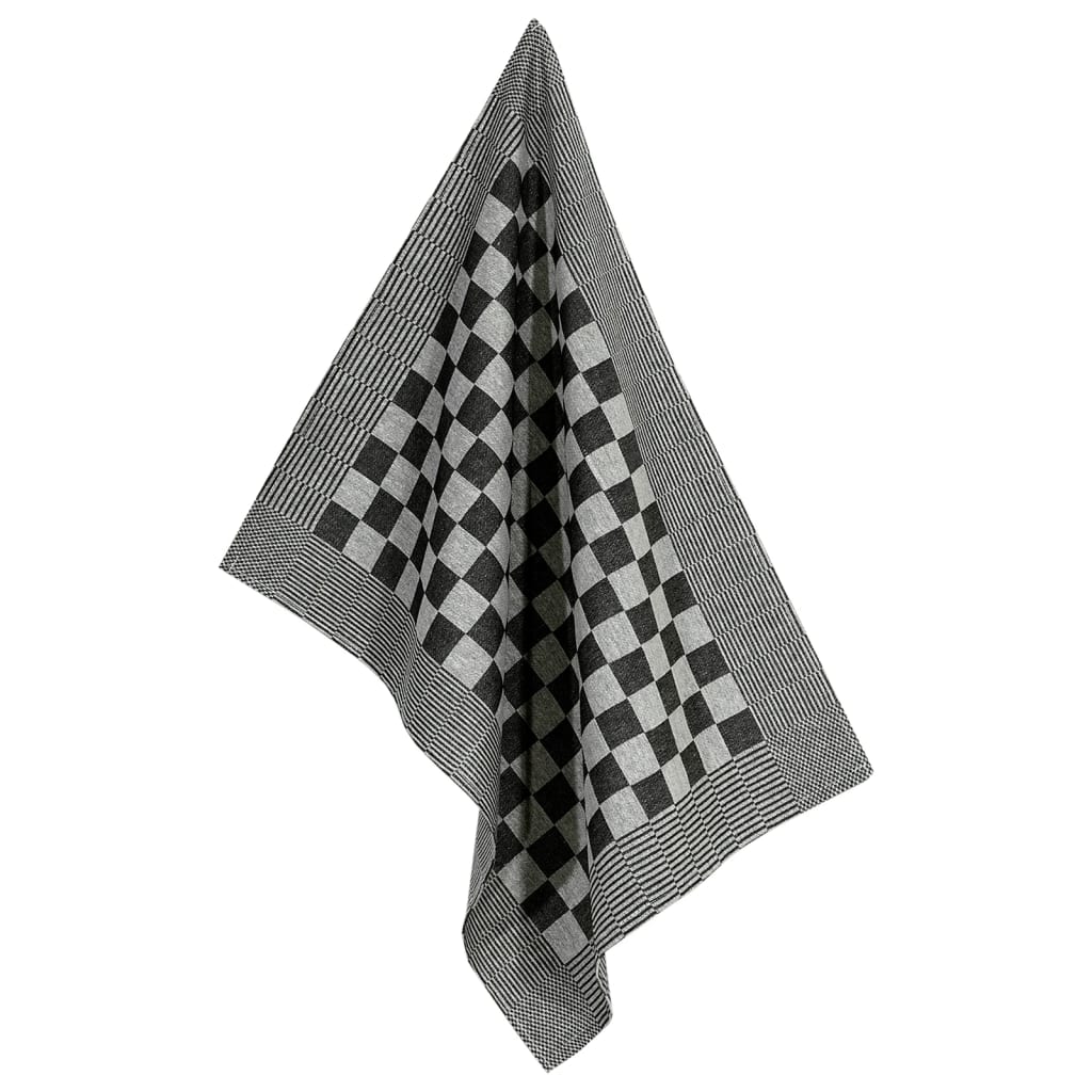 50-piece Towel Set Black and White Cotton