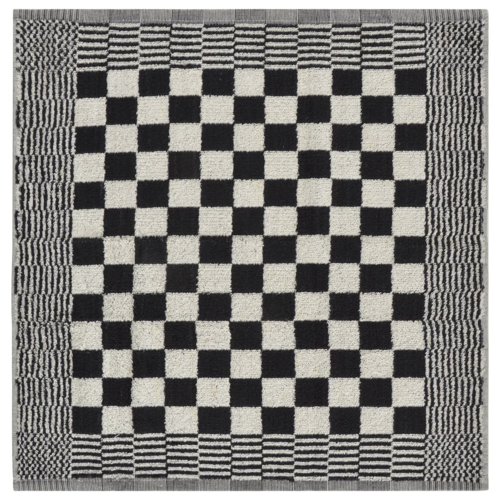 50-piece Towel Set Black and White Cotton
