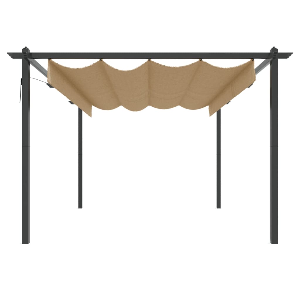Pavillon mit Ausziehbarem Dach 4x3 m Taupe