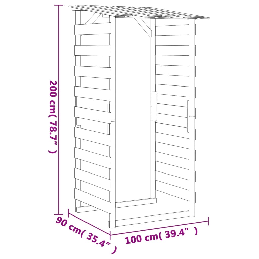 Pergola mit Dach 100x90x200 cm Imprägniertes Kiefernholz