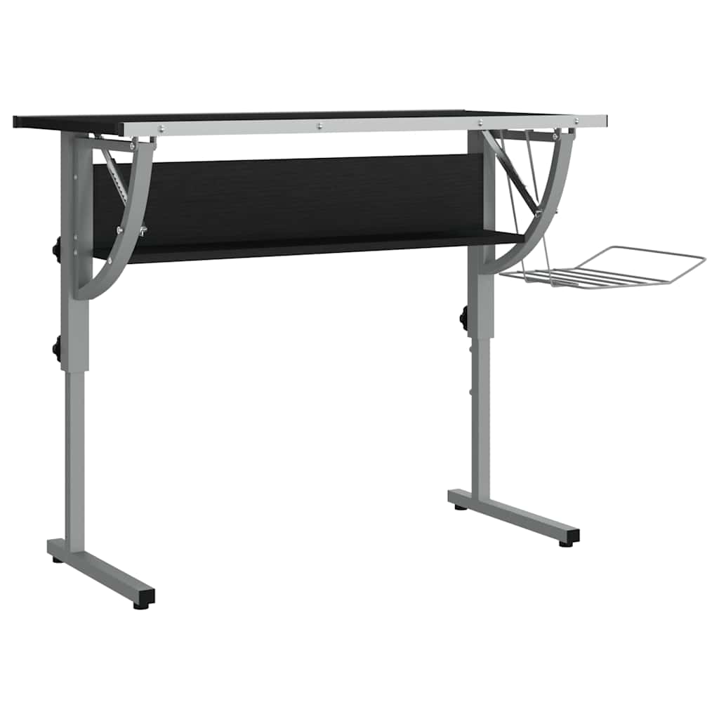 Craft Table Black & Gray 110x53x(58-87)cm Wood Composite Steel