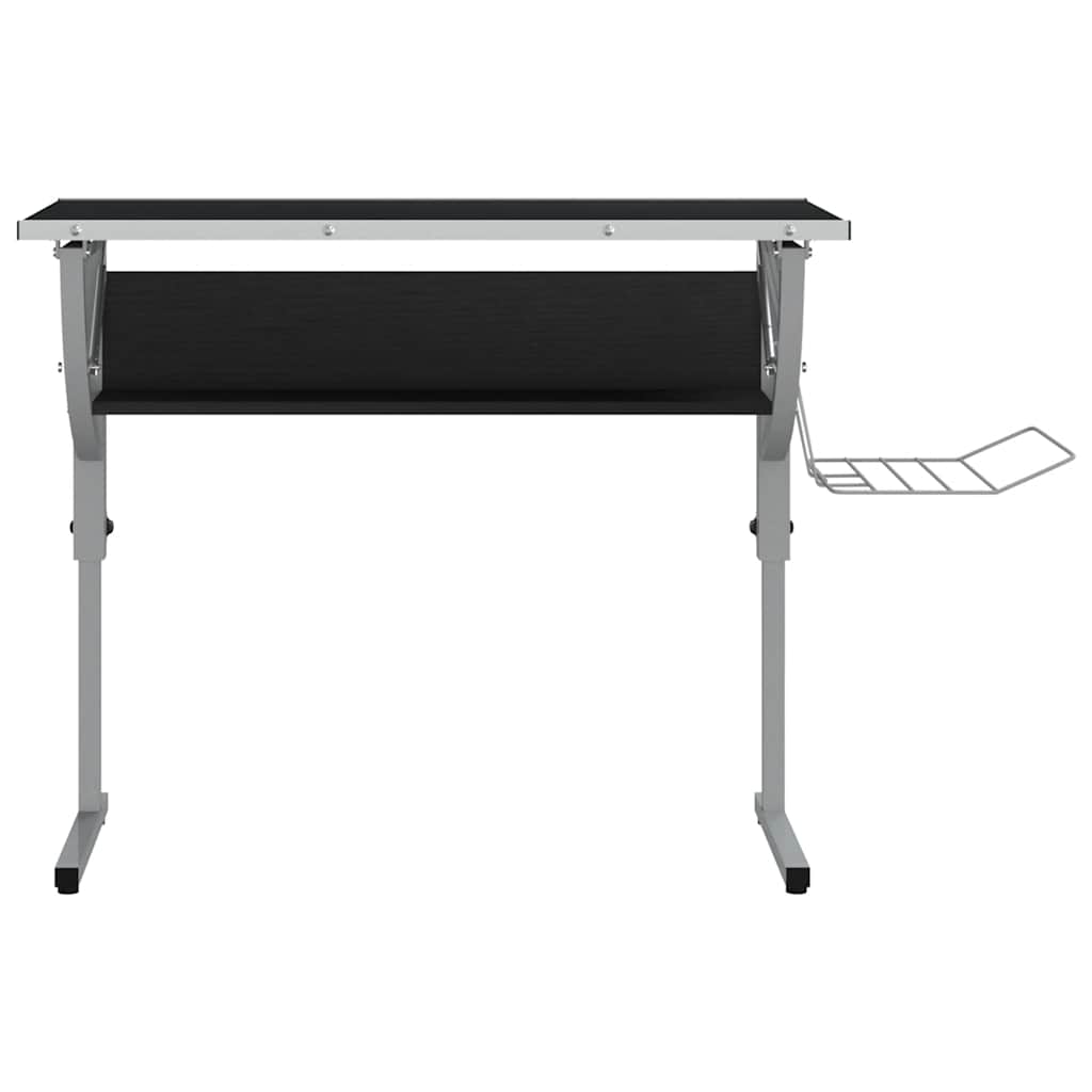 Craft Table Black & Gray 110x53x(58-87)cm Wood Composite Steel