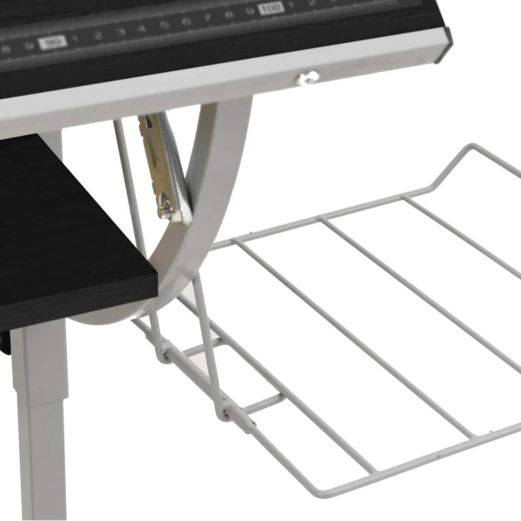 Craft Table Black & Gray 110x53x(58-87)cm Wood Composite Steel