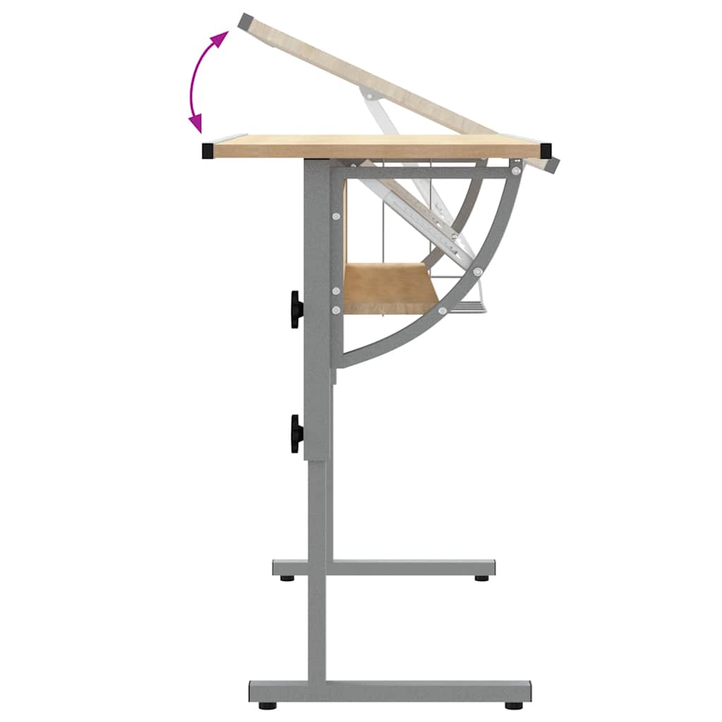Basteltisch Sonoma Eiche & Grau 110x53x(58-87) cm Holzwerkstoff