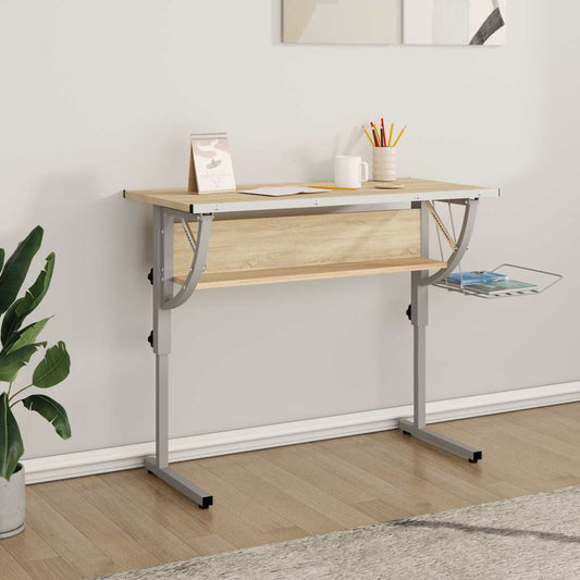 Table à bricoler Sonoma Chêne & Gris 110x53x(58-87) cm Panneau de particules