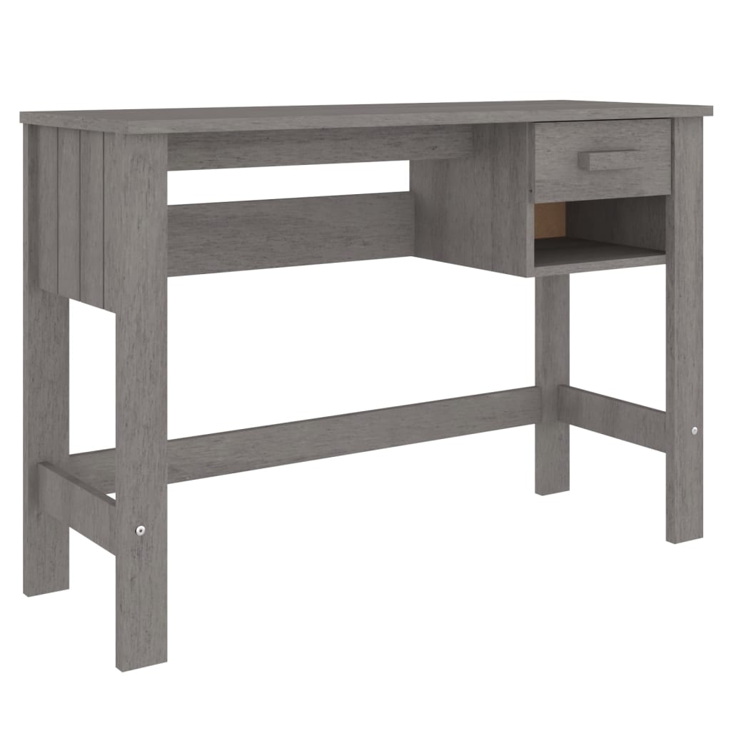 Desk HAMAR Light Grey 110x40x75 cm Solid Pine