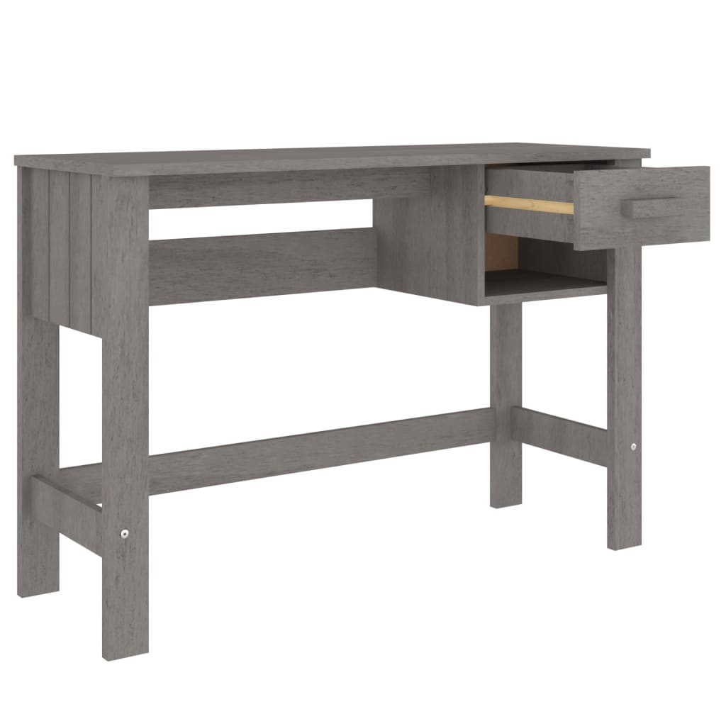 Desk HAMAR Light Grey 110x40x75 cm Solid Pine