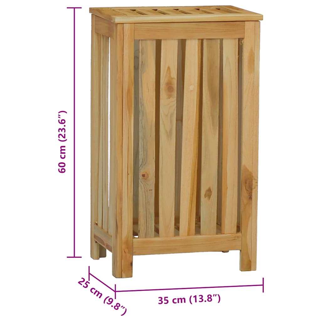 Wäschebehälter 35x25x60 cm Massivholz Teak