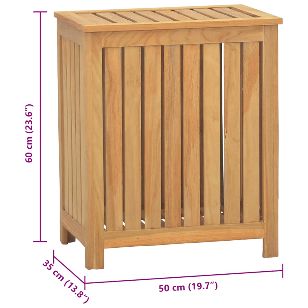 Wäschebehälter 50x35x60 cm Massivholz Teak