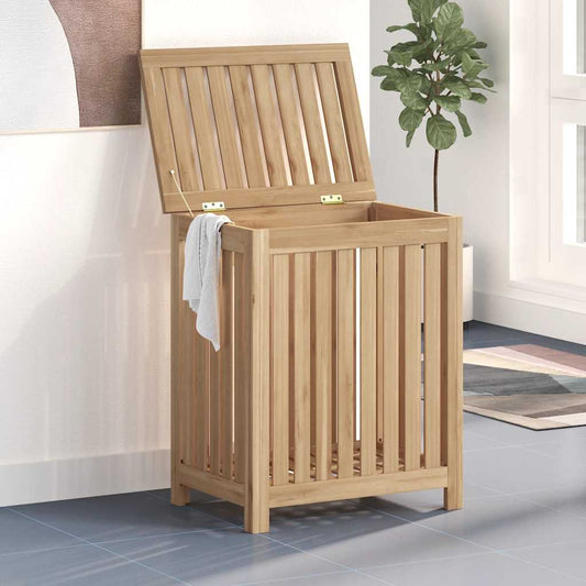Wäschebehälter 50x35x60 cm Massivholz Teak