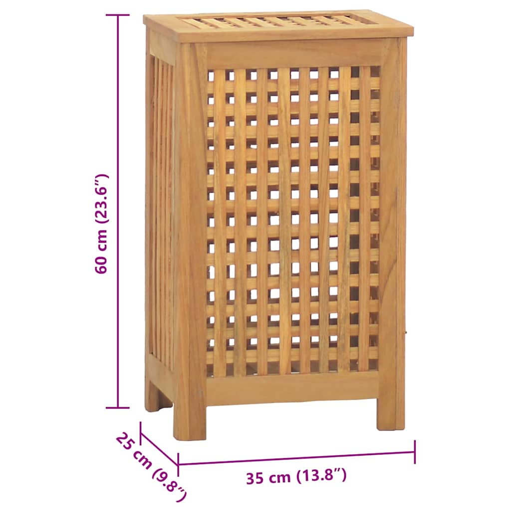 Bac à linge 35x25x60 cm Teck massif