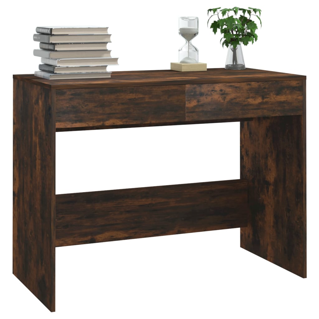 Bureau chêne fumé 101x50x76,5 cm Bois d'ingénierie