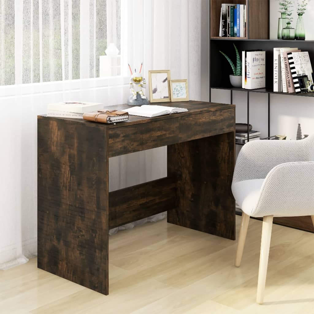 Bureau chêne fumé 101x50x76,5 cm Bois d'ingénierie