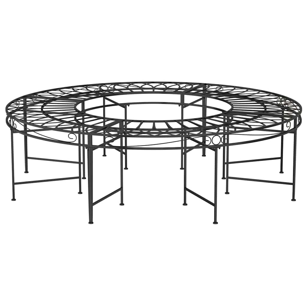 Baumbank Rund Ø160 cm Schwarz Stahl