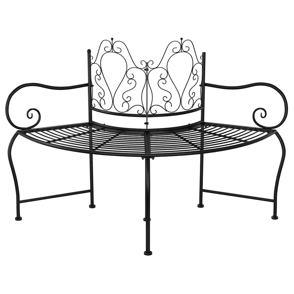 Baumbank 150 cm Schwarz Stahl