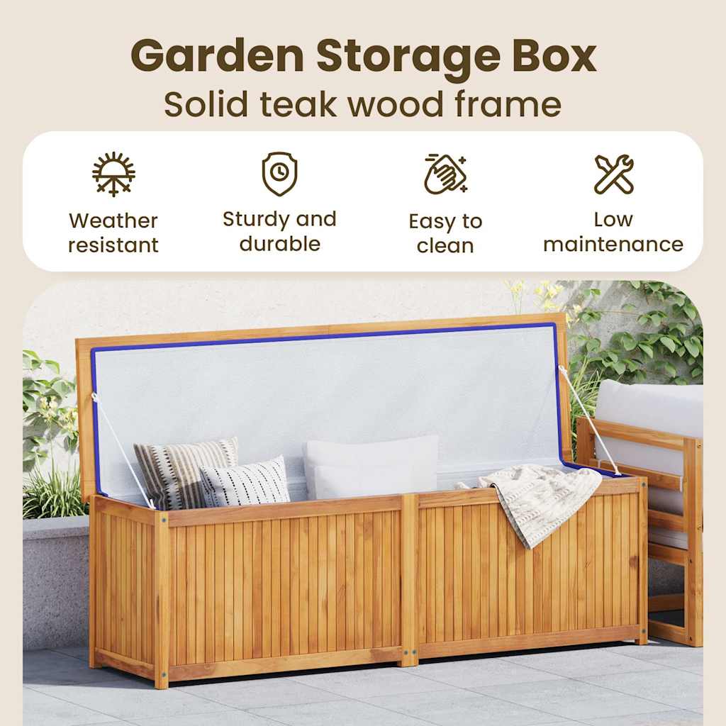 Gartenbox 175x50x55 cm Massivholz Teak