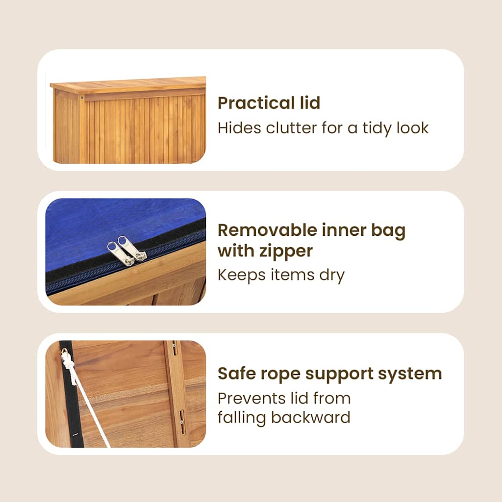 Gartenbox 175x50x55 cm Massivholz Teak