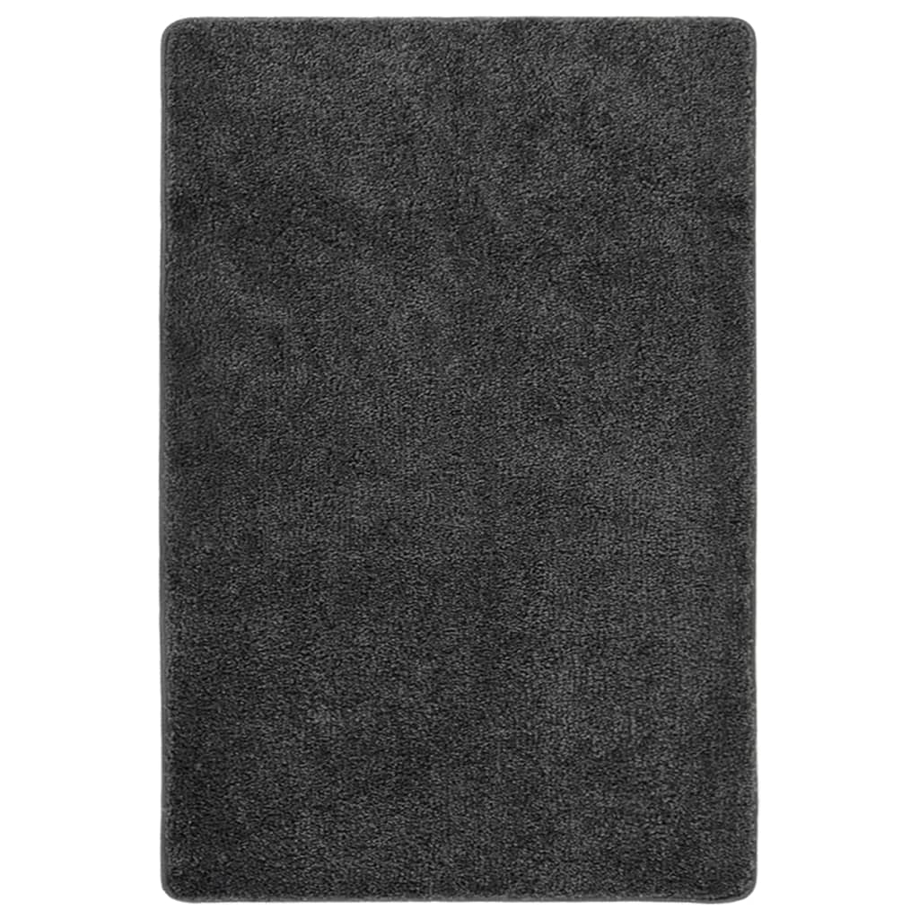 Tapis à poils longs gris foncé 140x200 cm Antidérapant