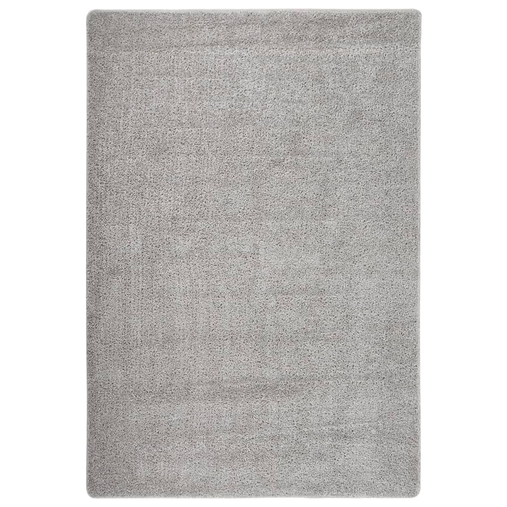 Tapis shaggy gris clair 120x170 cm antidérapant