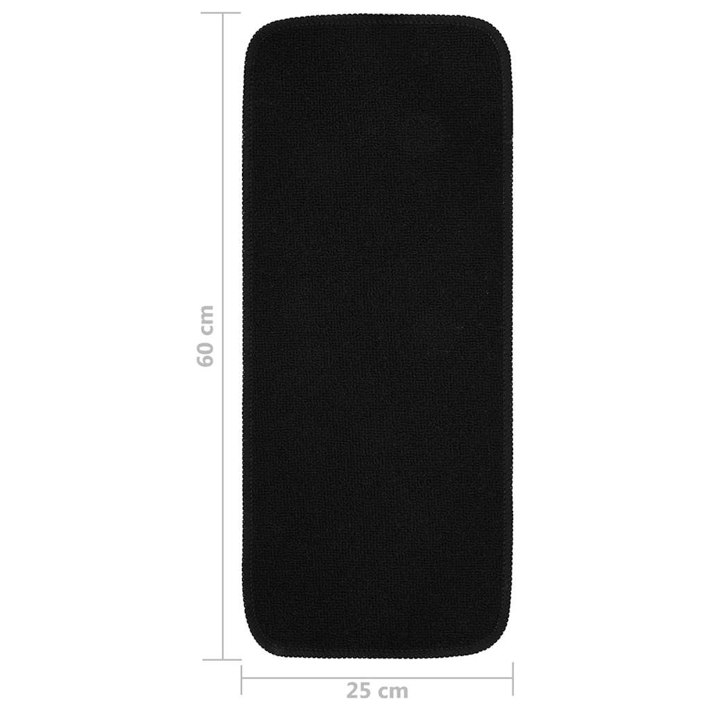 Non-Slip Stair Mats 15 Pcs. 60x25 cm Black Rectangular
