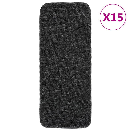 Anti-Slip Stair Mats 15 Pcs. 60x25 cm Anthracite Rectangular