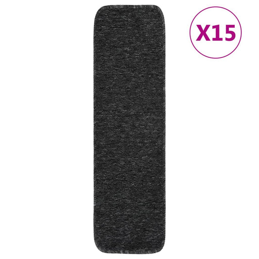 Anti-slip Stair Mats 15 Pcs. 75x20 cm Anthracite Rectangular
