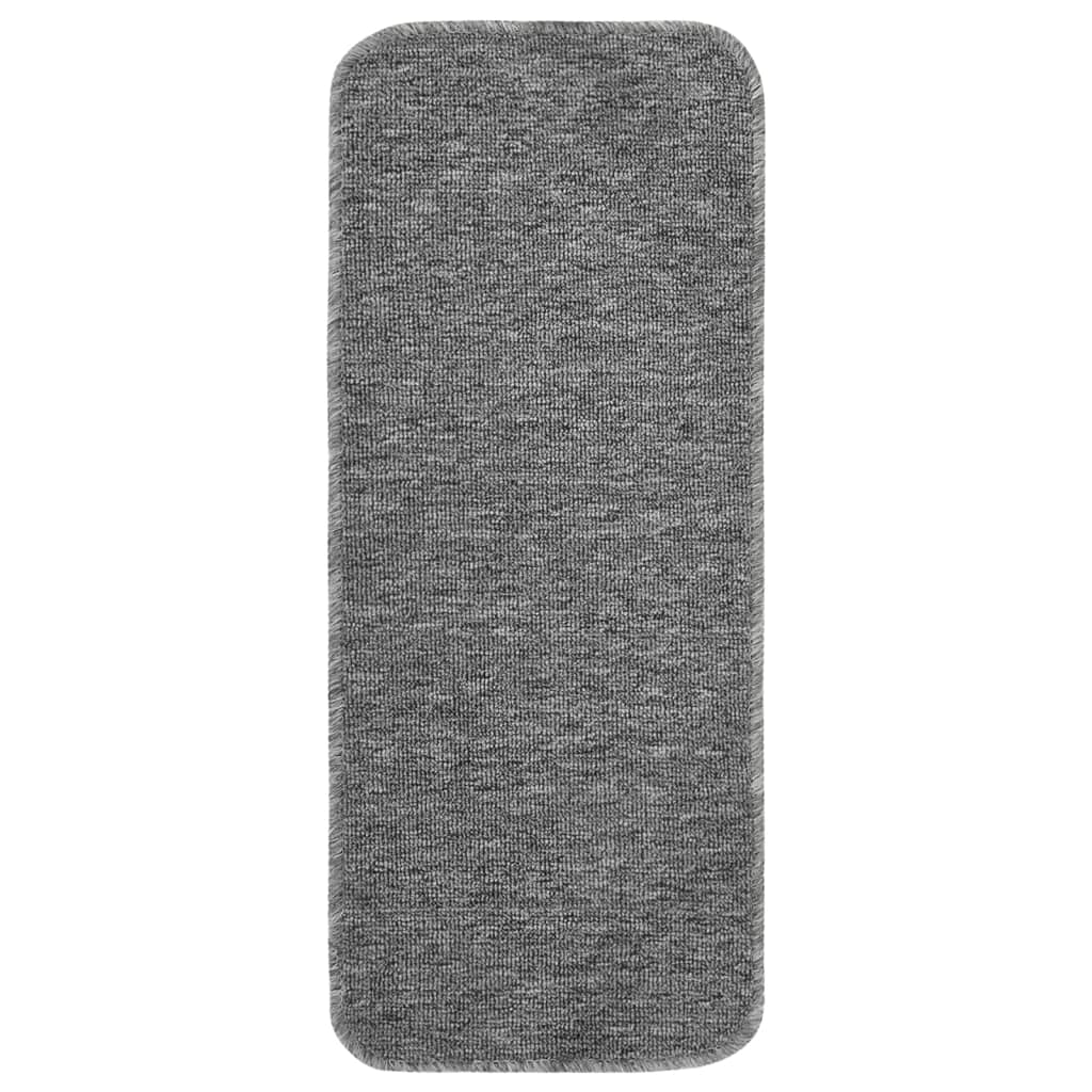 Anti-Slip Stair Mats 15 Pcs. 60x25 cm Grey Rectangular