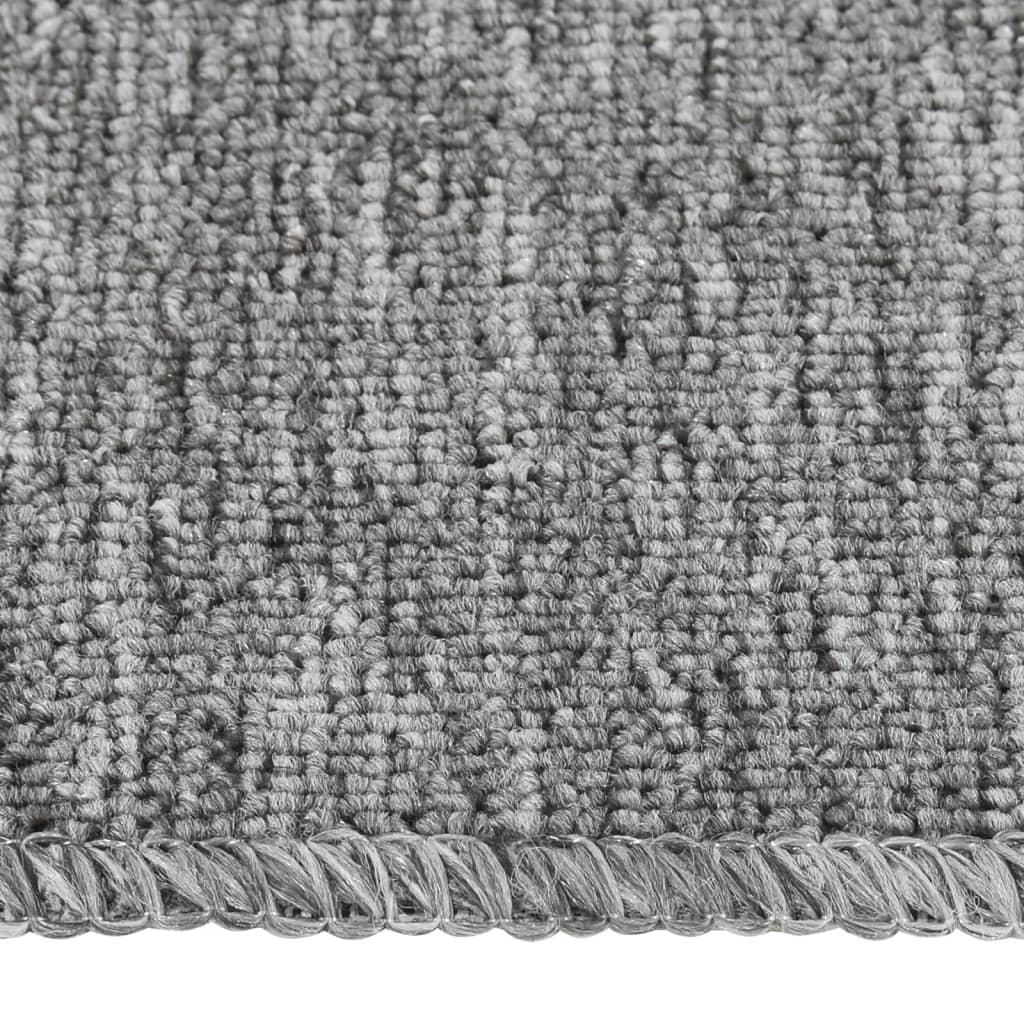 Anti-Slip Stair Mats 15 Pcs. 60x25 cm Grey Rectangular