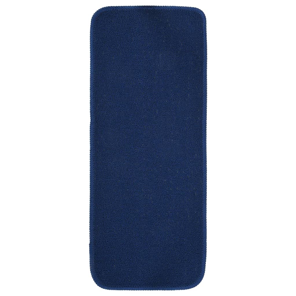 Tapis d'escalier antidérapants 15 pièces 60x25 cm Bleu marine Rectangulaire