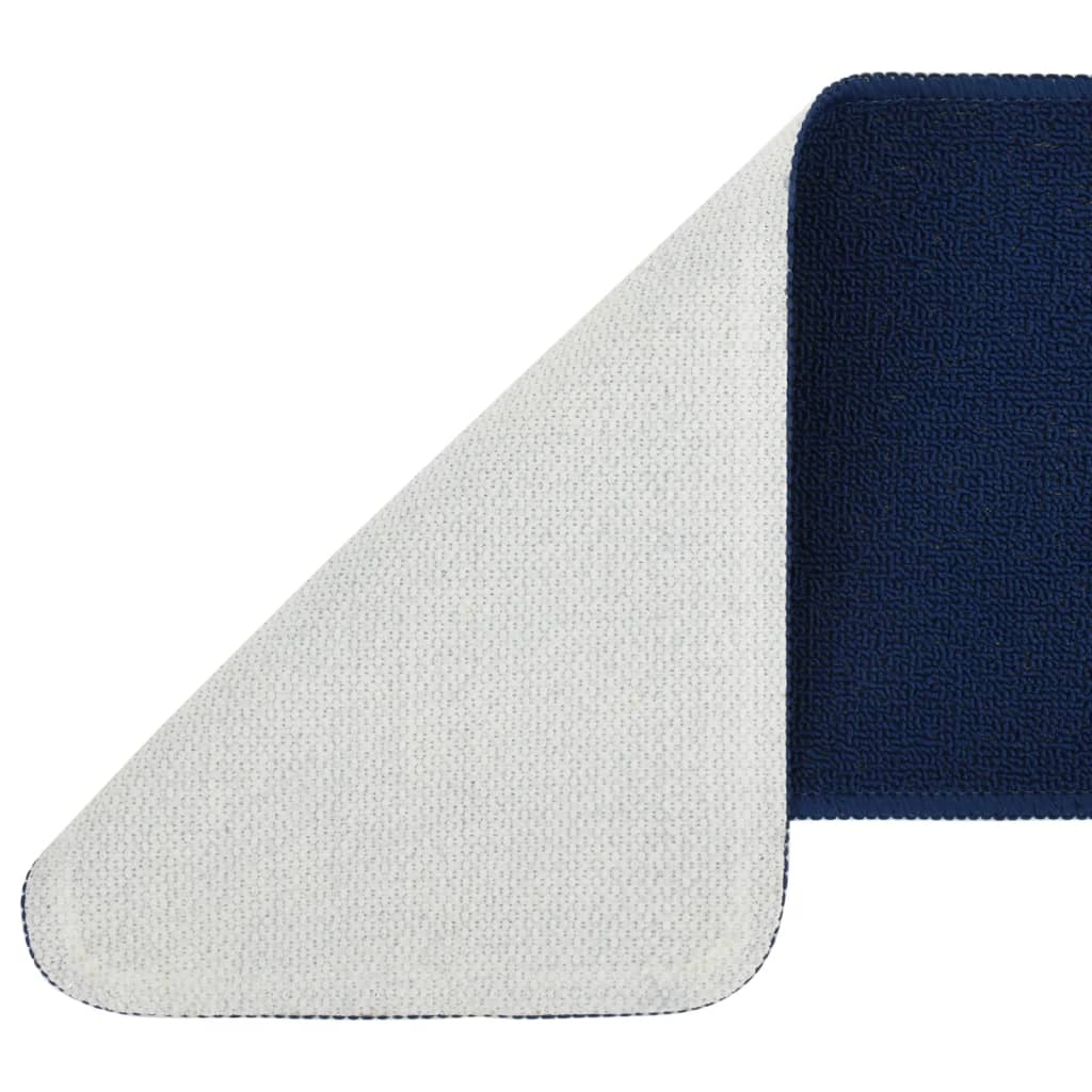 Tapis d'escalier antidérapants 15 pièces 60x25 cm Bleu marine Rectangulaire