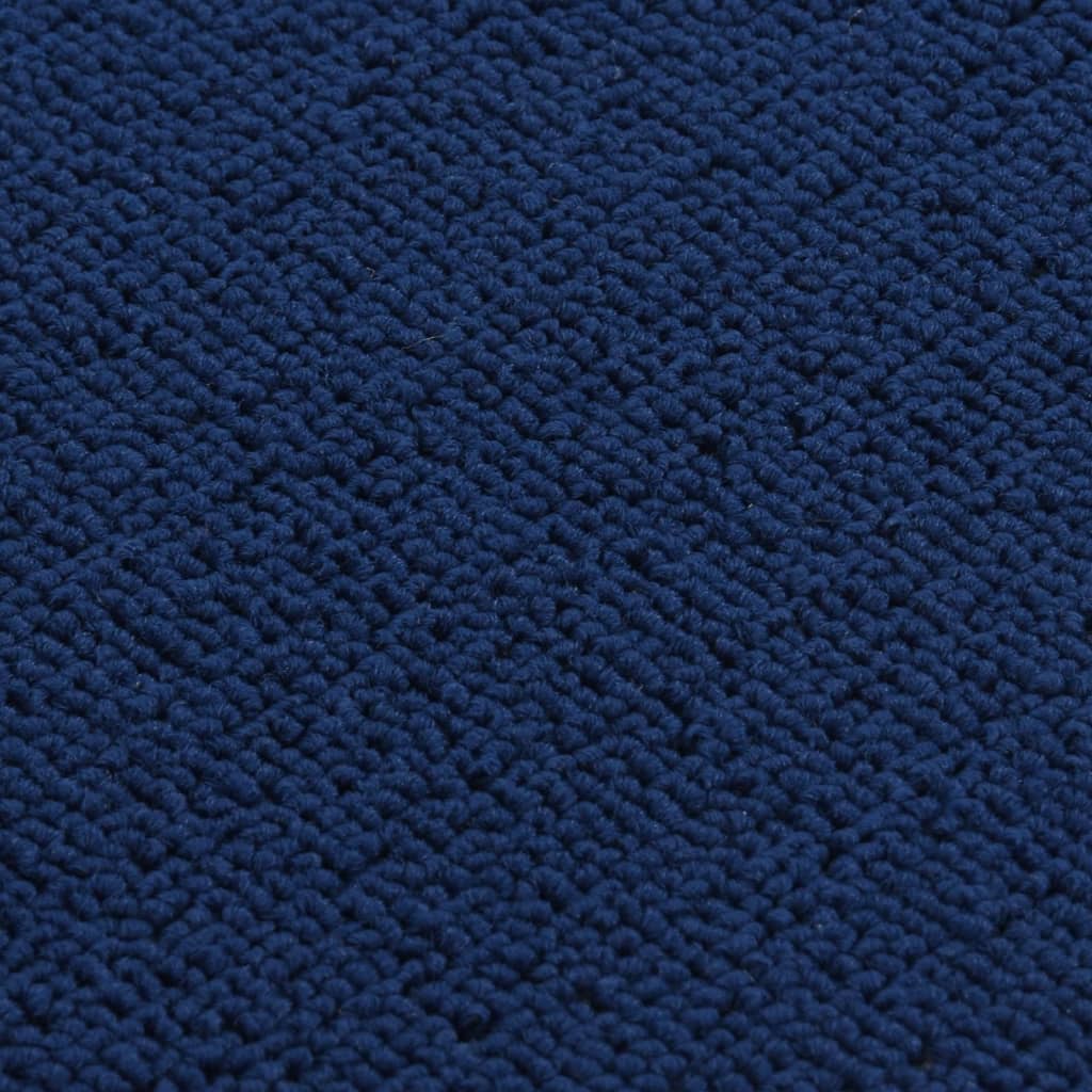 Tapis d'escalier antidérapants 15 pièces 60x25 cm Bleu marine Rectangulaire