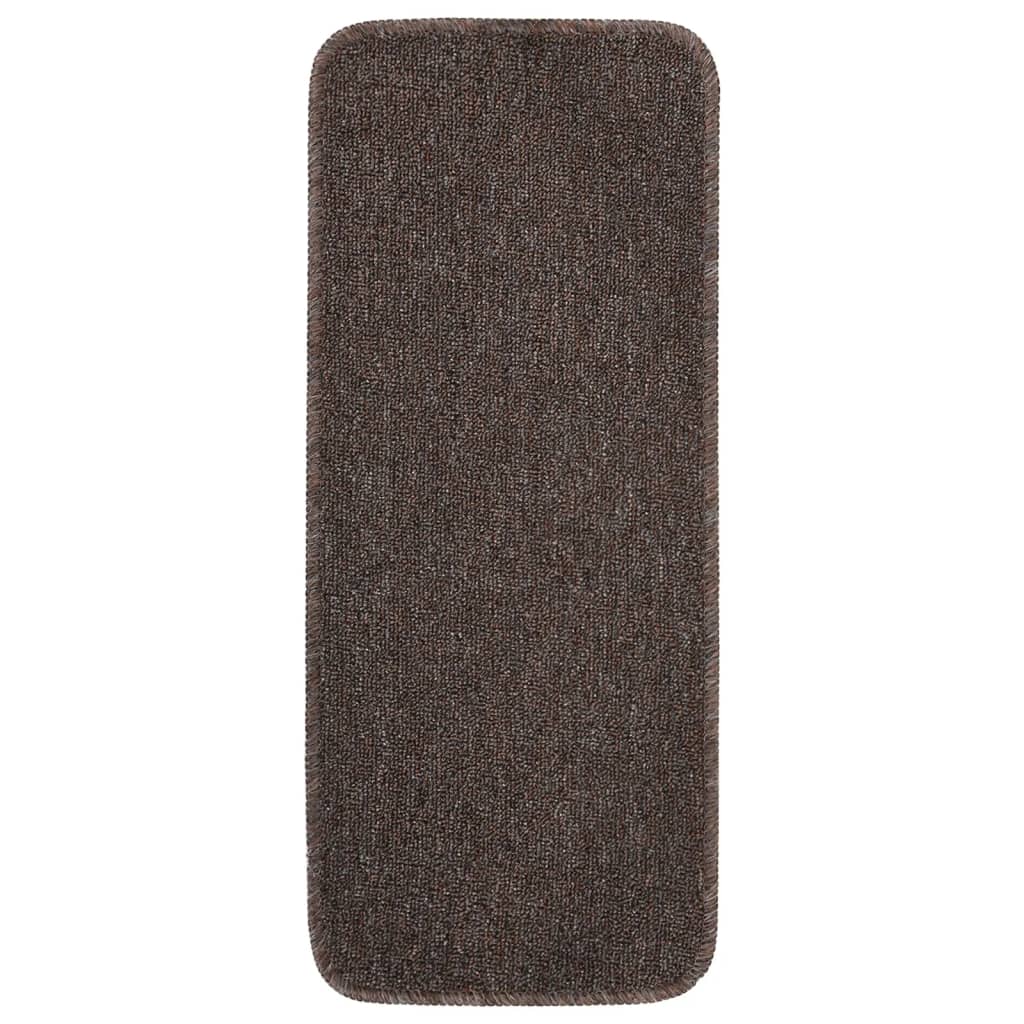 Non-slip Stair Mats 15 pcs. 60x25 cm Brown Rectangular